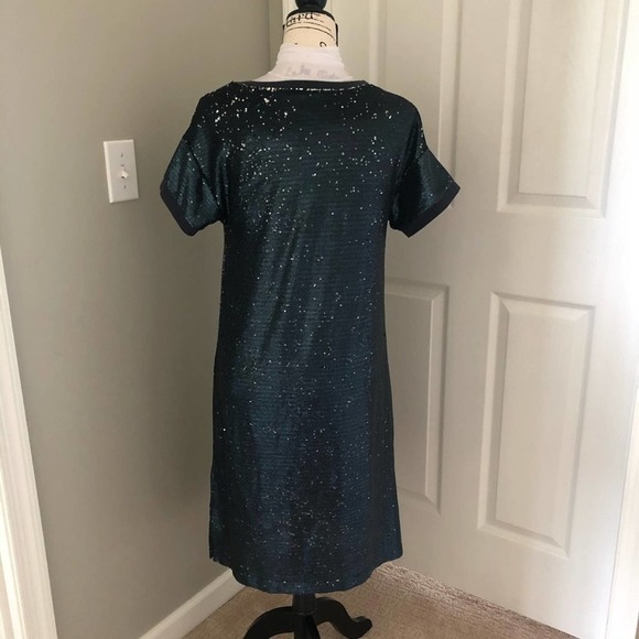 MOULINETTE Souers Anthro Blue Sequin Dress Small - Picture 5 of 12